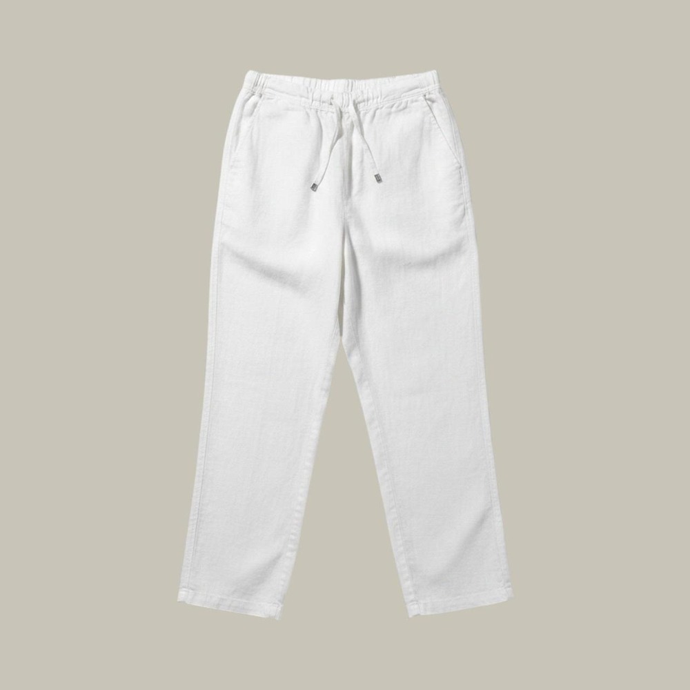 J. Jill 100% Linen Wide Leg Drawstring Pants White Plus Size 2X Coastal